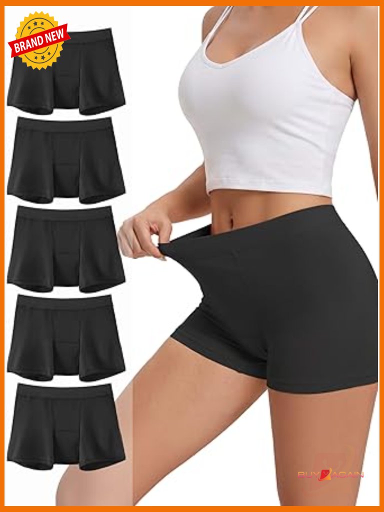 Incontinence Boxers 5pk Washable Leak Proof Boyshorts Bladder Protective